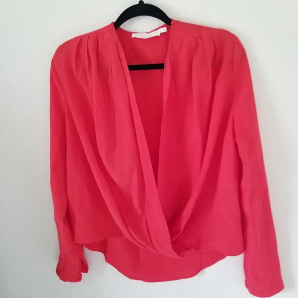 ASTR the Label Women's Coquette Surplice Neckline Blouse Shirt Top Feminine Sz S - Picture 2 of 11